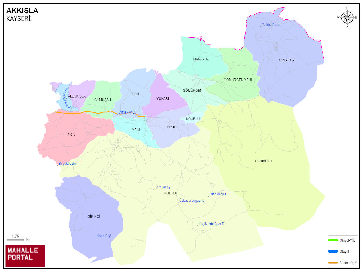  Akkışla Harita Veri Katmanı – Mahalle Coğrafi Bilgi
