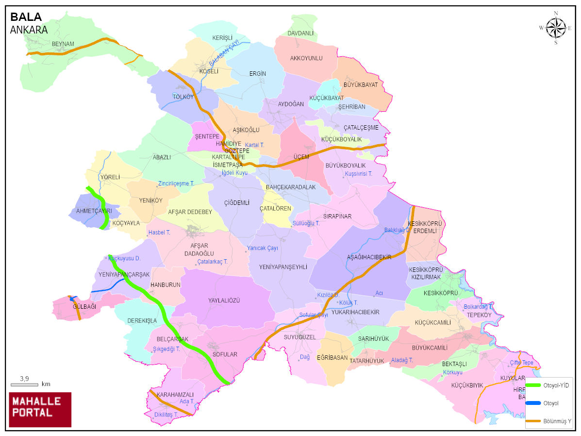  Bala Mahalle Haritası – İlçe ve Konum Veri Katmanı