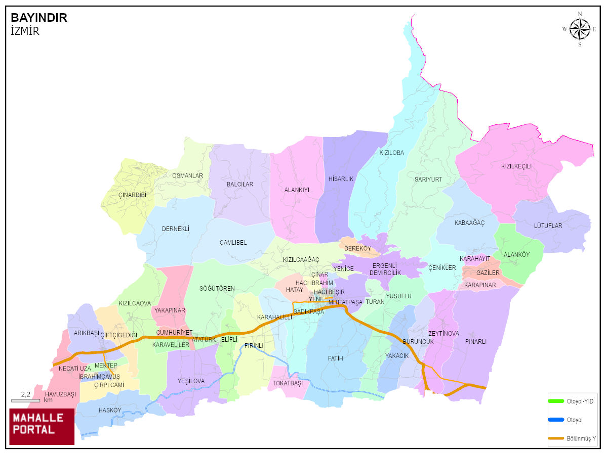  Bayındır Harita – Coğrafi Mahalle Veri Katmanı