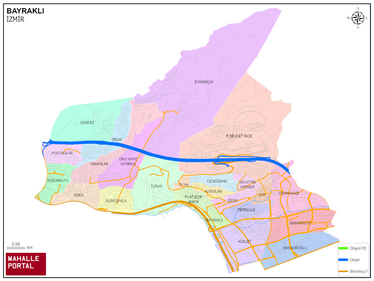  Bayraklı Harita – Mahalle Sınırları ve Lokasyon Verisi