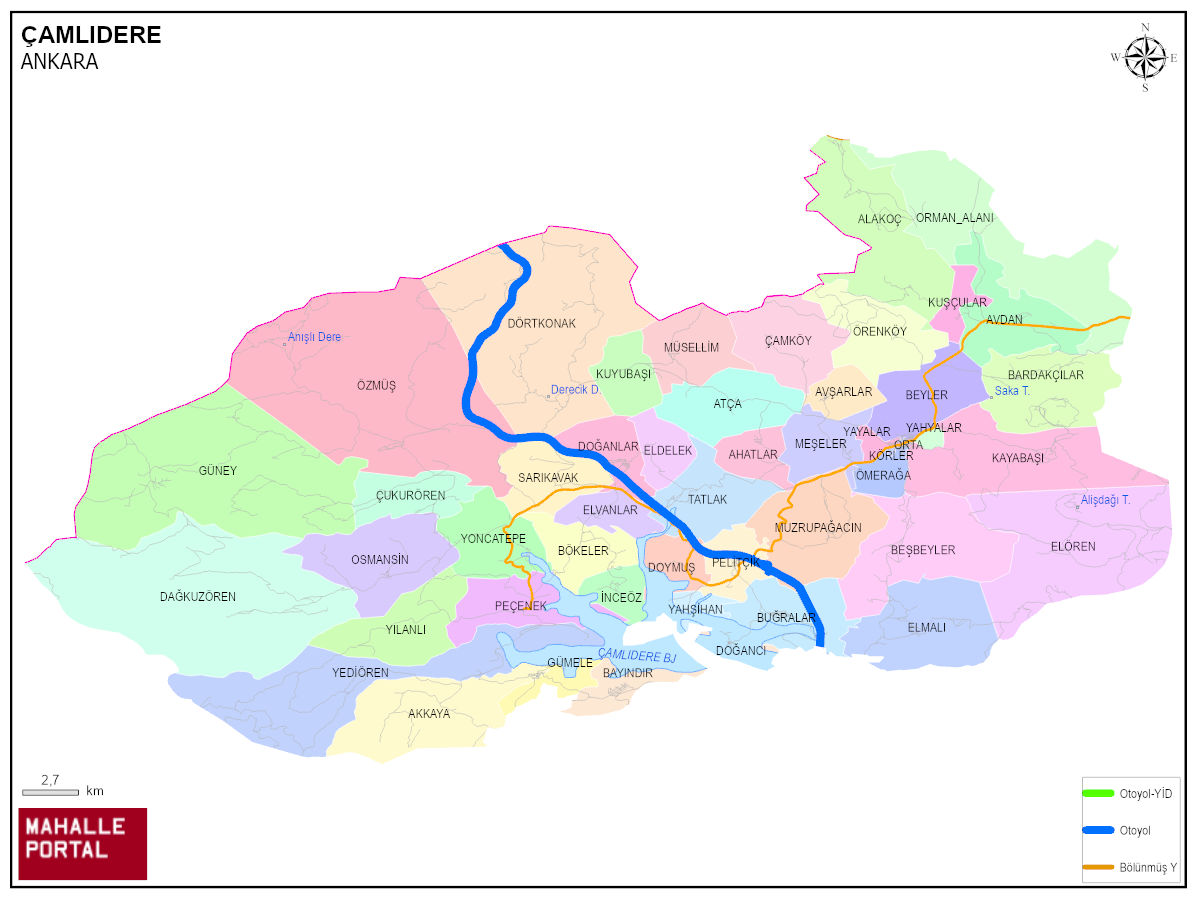 ÇAMLIDERE Harita Bilgi Kartı – Coğrafi Özellikler 