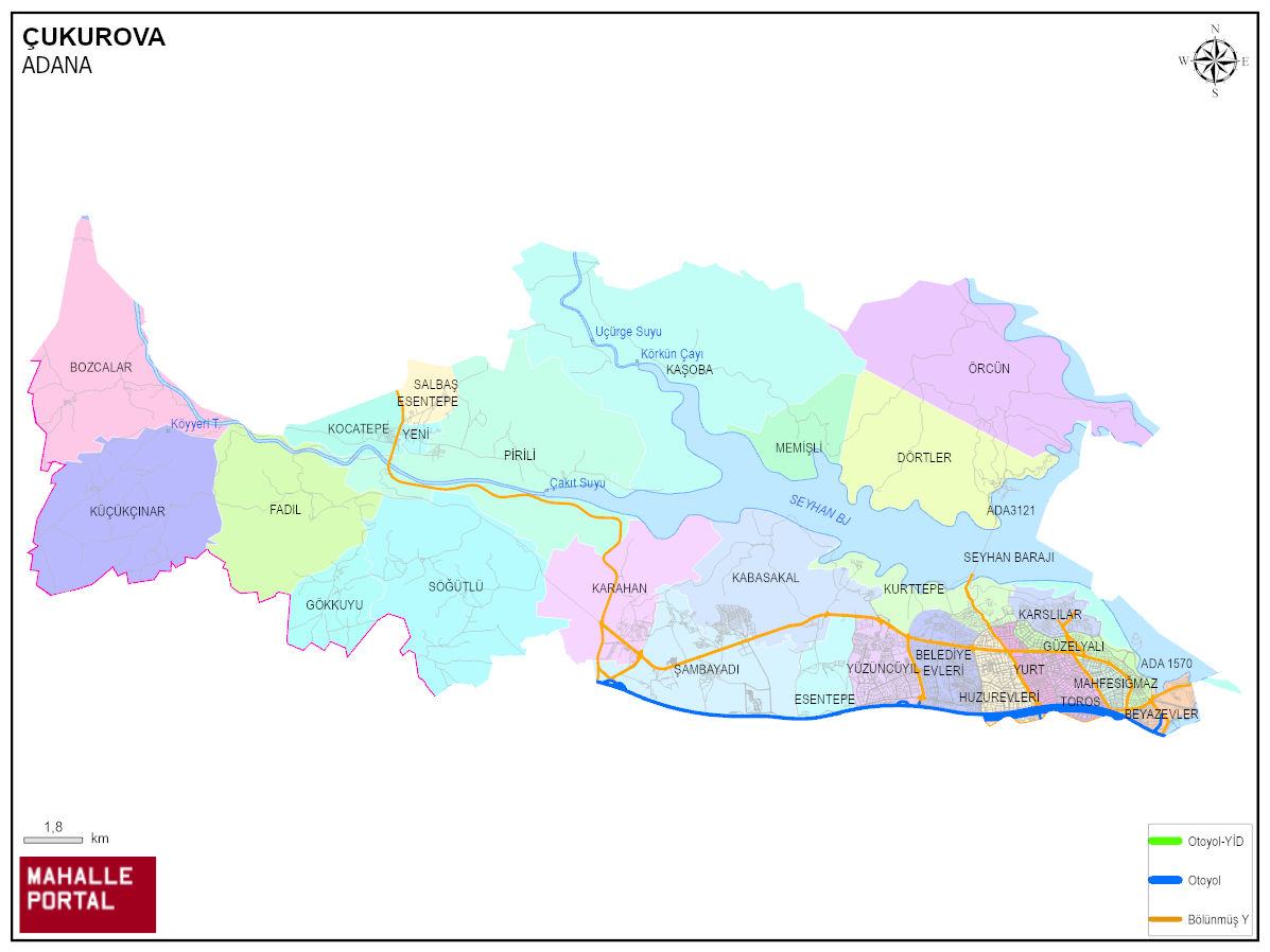 ÇUKUROVA Harita Etiketi – Koordinatlar ve Analiz 
