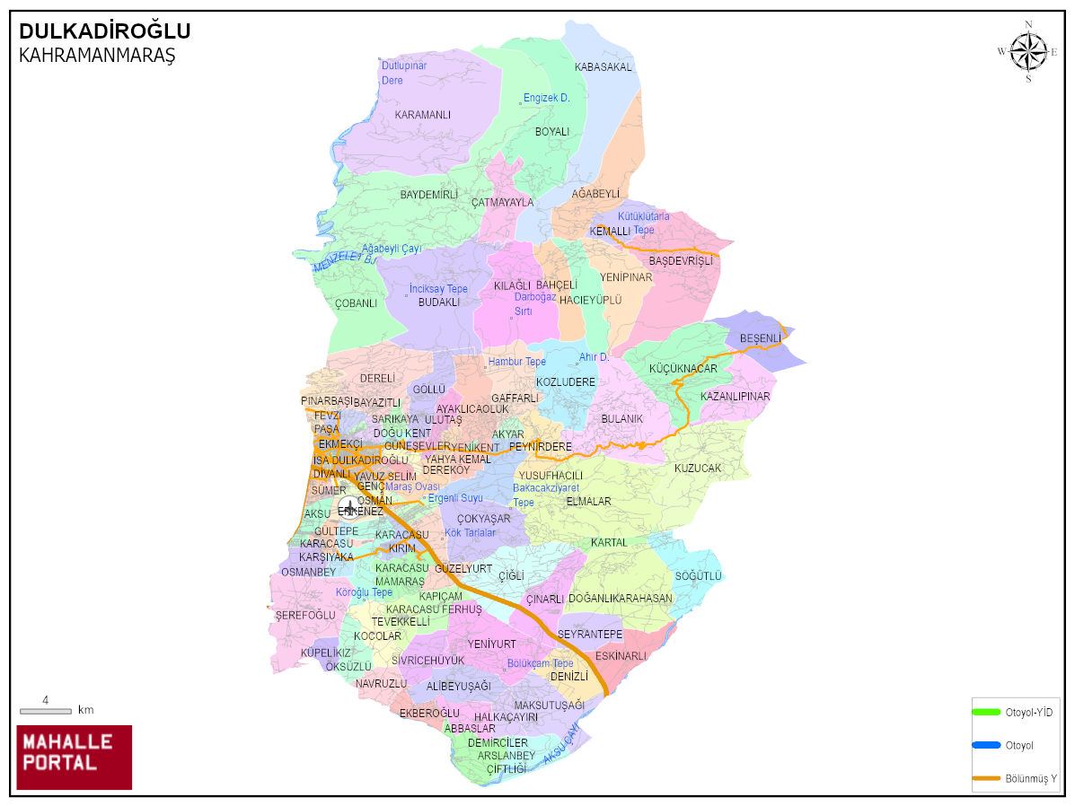 DULKADİROĞLU Harita – Konum, Sınırlar ve Koordinatlar 