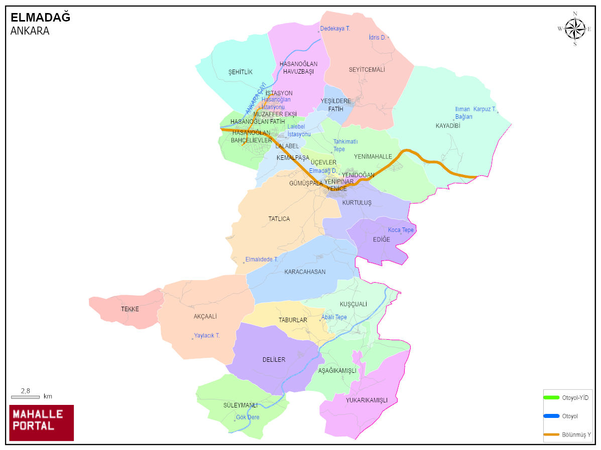 ELMADAĞ Mekânsal Veri – Harita ve Sınır Analizi 