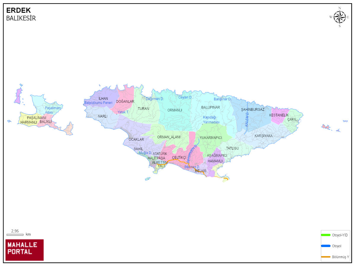 ERDEK Coğrafi Alan Haritası – Sınır ve Veri Entegrasyonu 