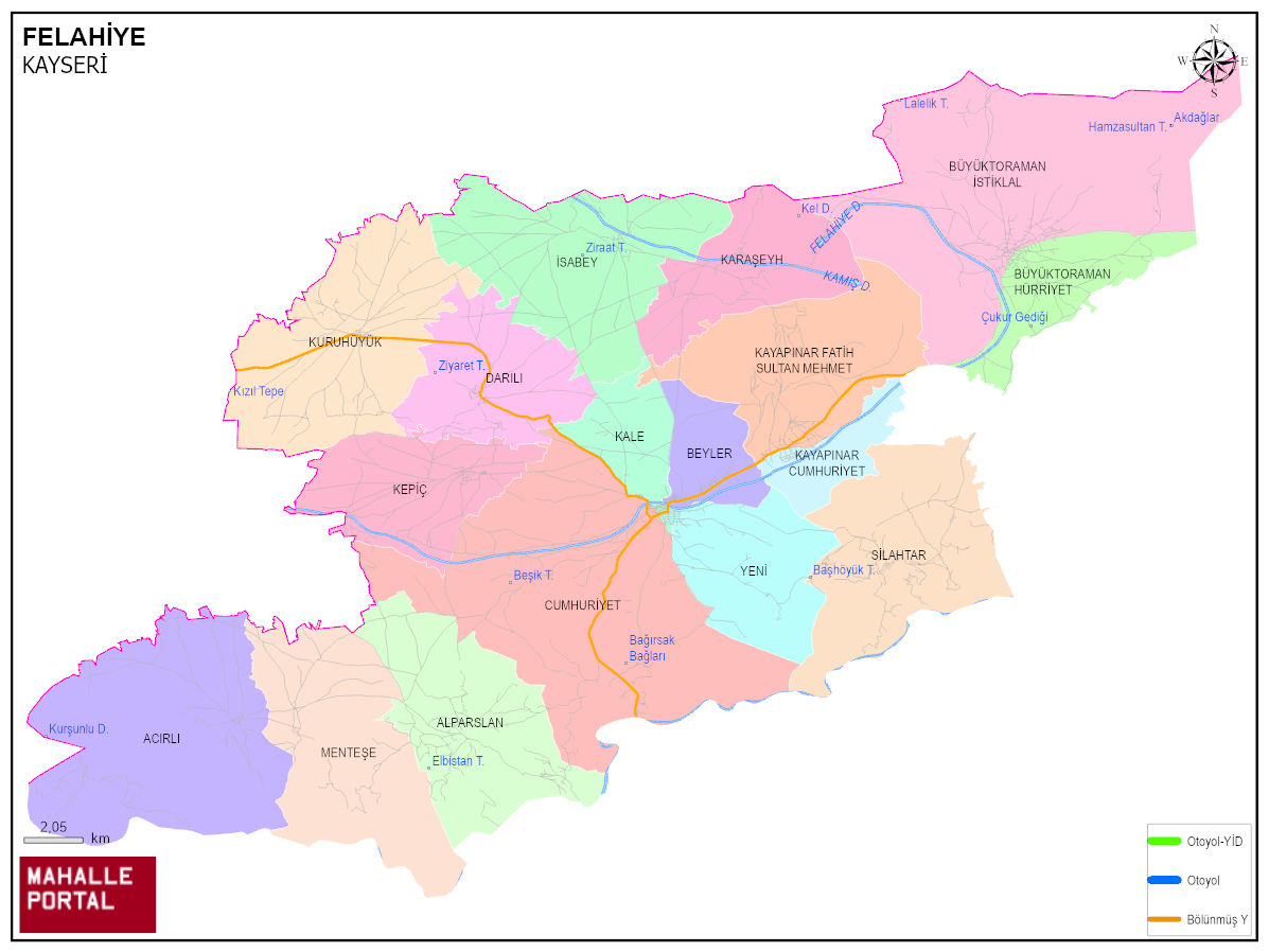 FELAHİYE Konum Haritası – İdari Yapı ve Koordinat Bilgisi 