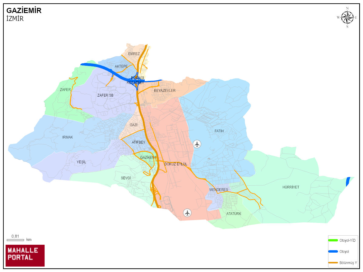GAZİEMİR Harita Görüntüsü – Altlık Veri ve Konumsal Yapı 