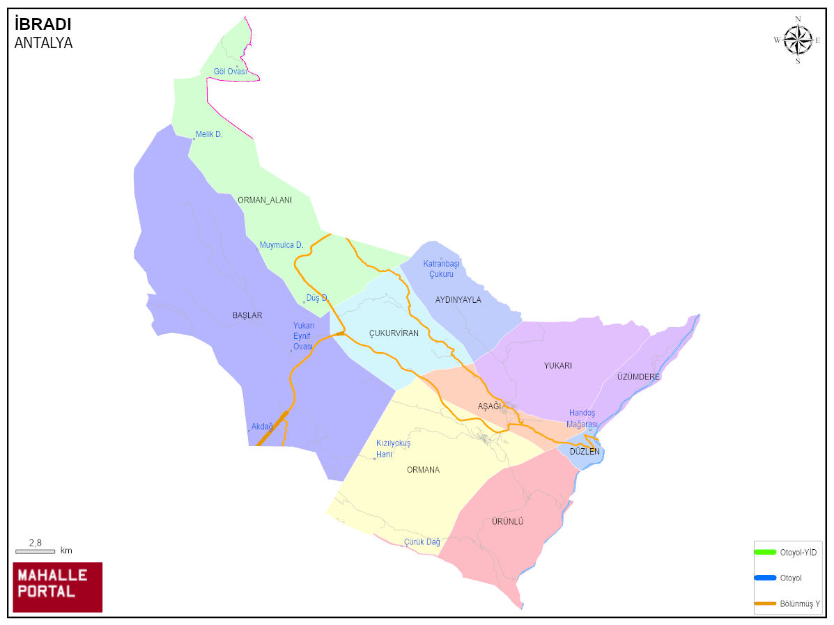 İBRADI Harita Görüntüsü – Altlık Veri ve Konumsal Yapı 