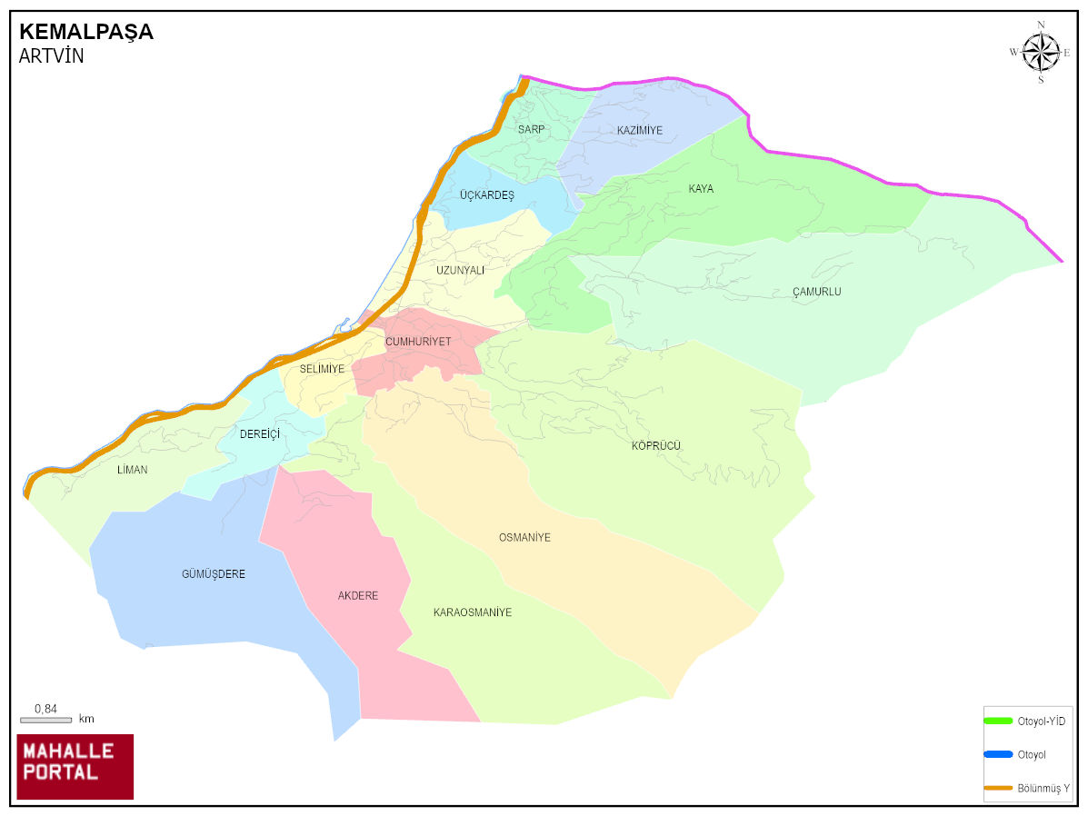 KEMALPAŞA Yerleşim Haritası – Sokaklar, Alanlar ve Arazi Yapısı 
