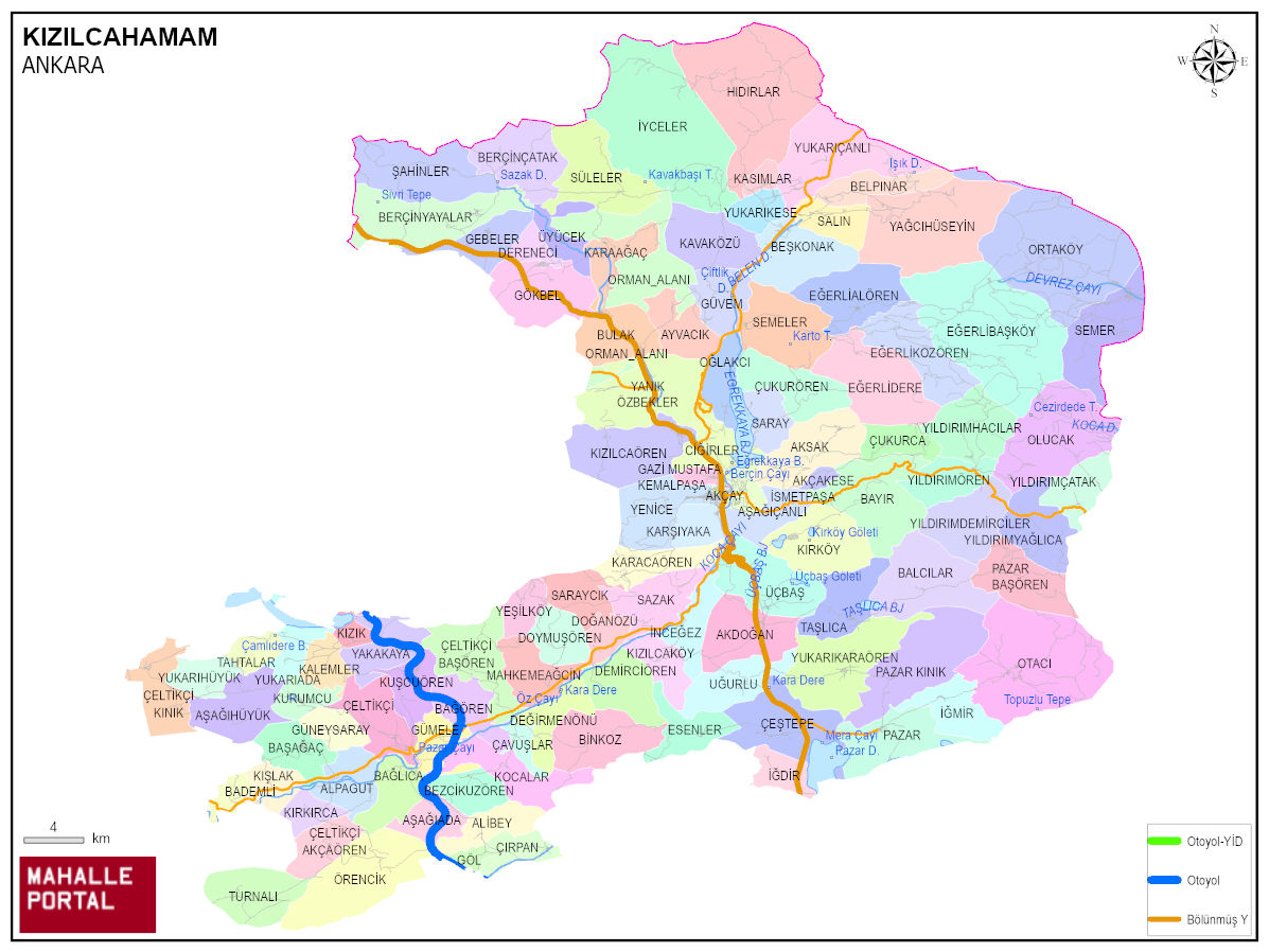 KIZILCAHAMAM Koordinat Haritası – GPS Tabanlı Harita Bilgisi 