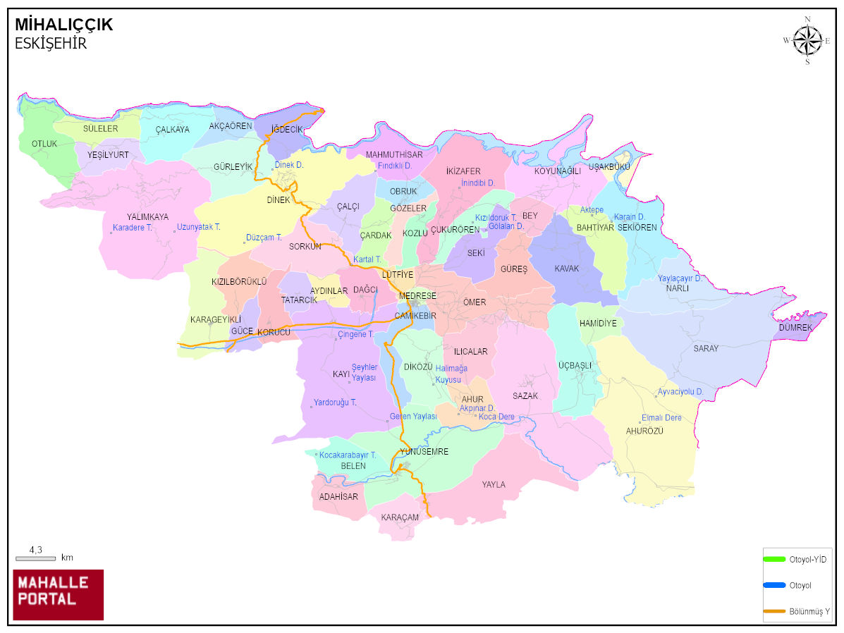 MİHALIÇÇIK GeoData Haritası – Noktalar, Çizgiler ve Poligonlar 