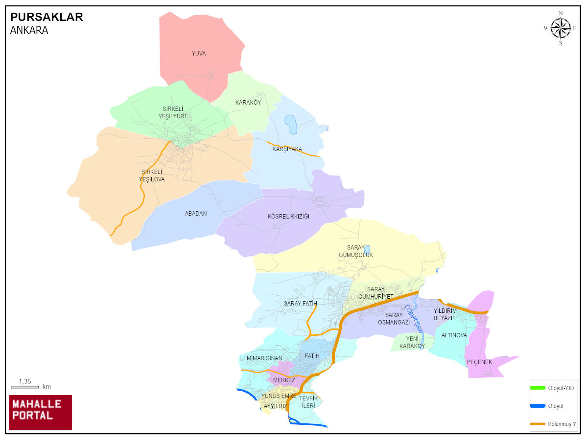 PURSAKLAR Harita Çıktısı – Veri Katmanları 