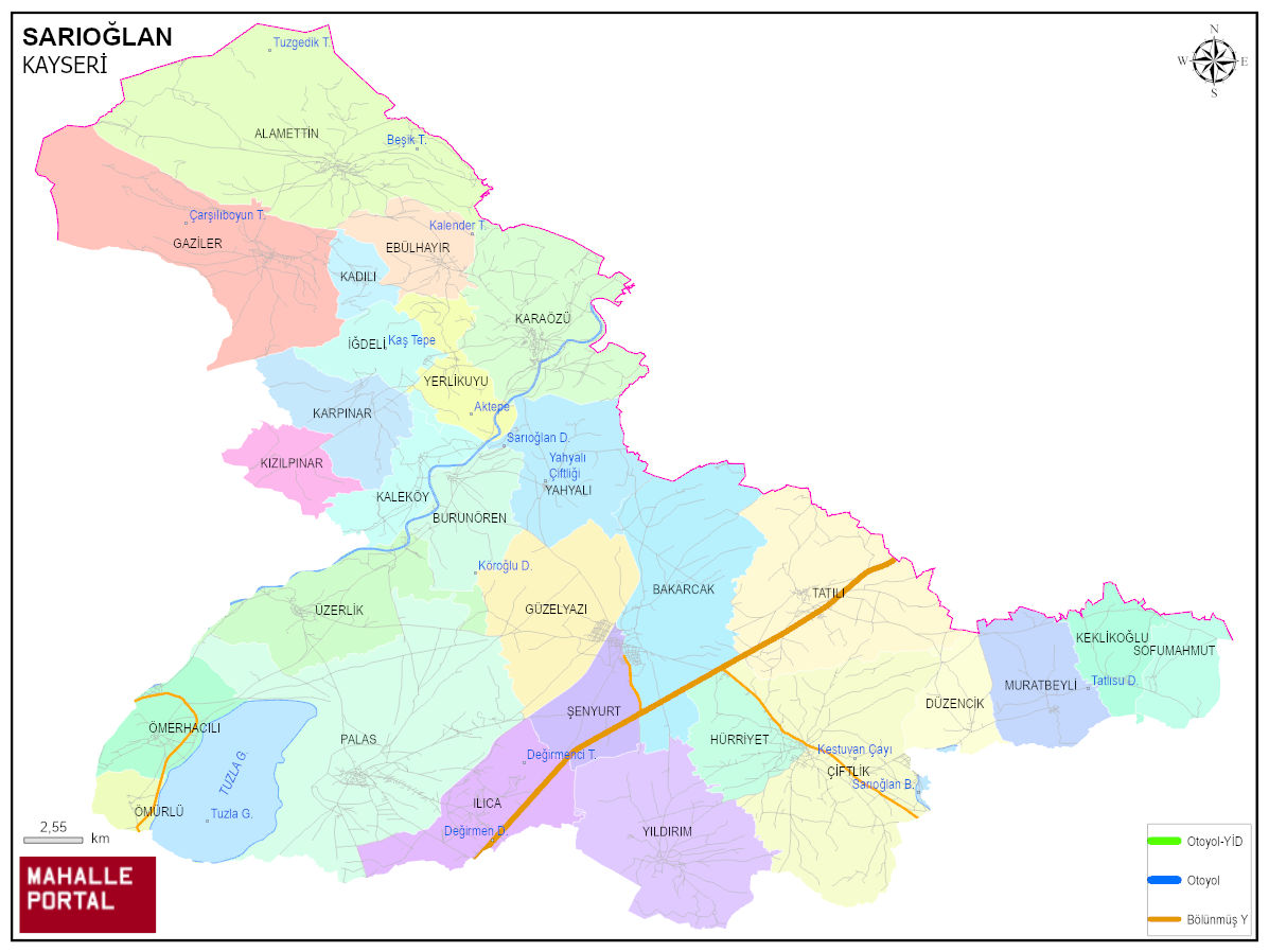 SARIOĞLAN Harita Görüntüsü – Altlık Veri ve Konumsal Yapı 