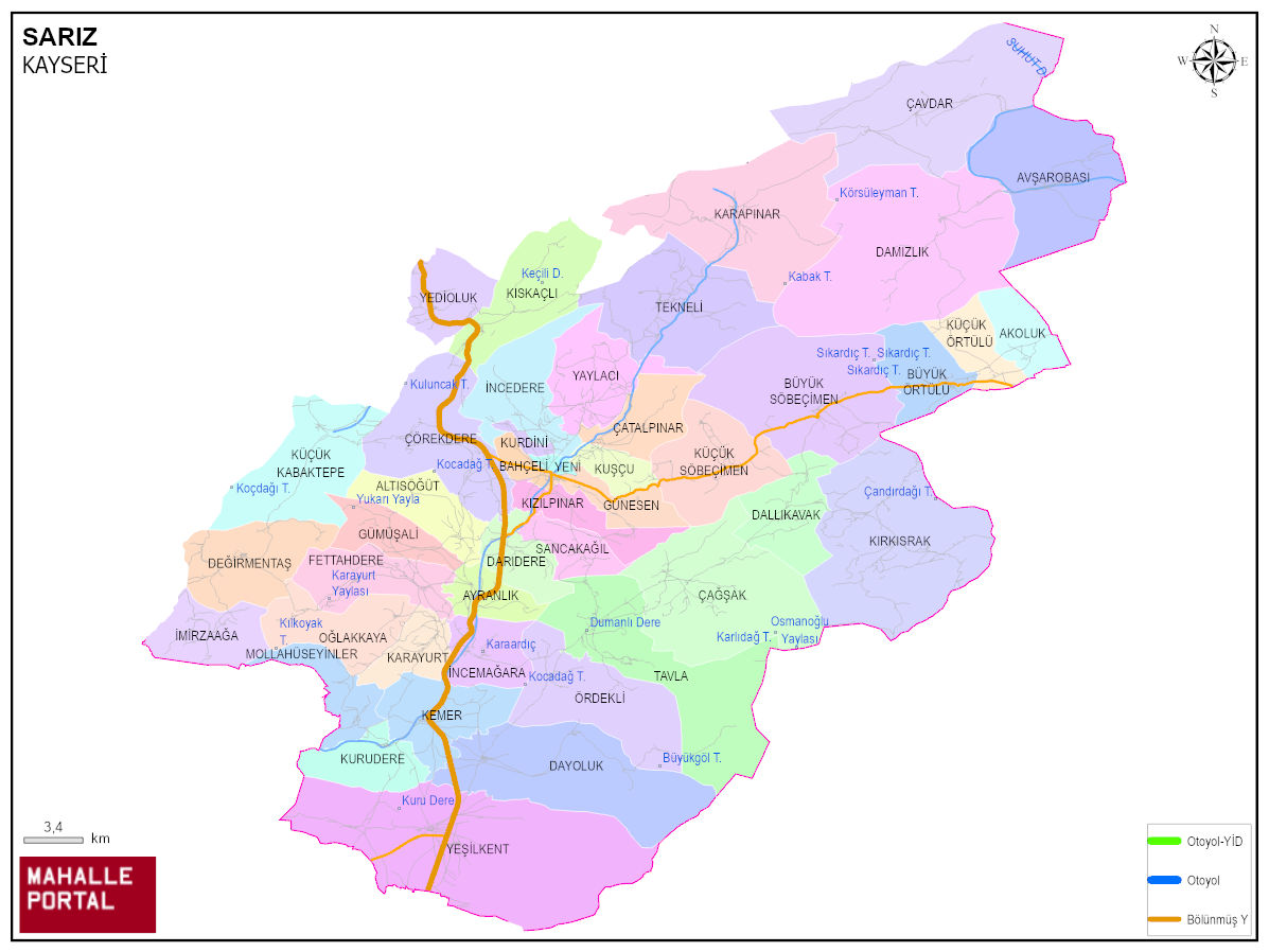 SARIZ Harita Rehberi – Geometrik Sınırlar ve Coğrafi Yapı 