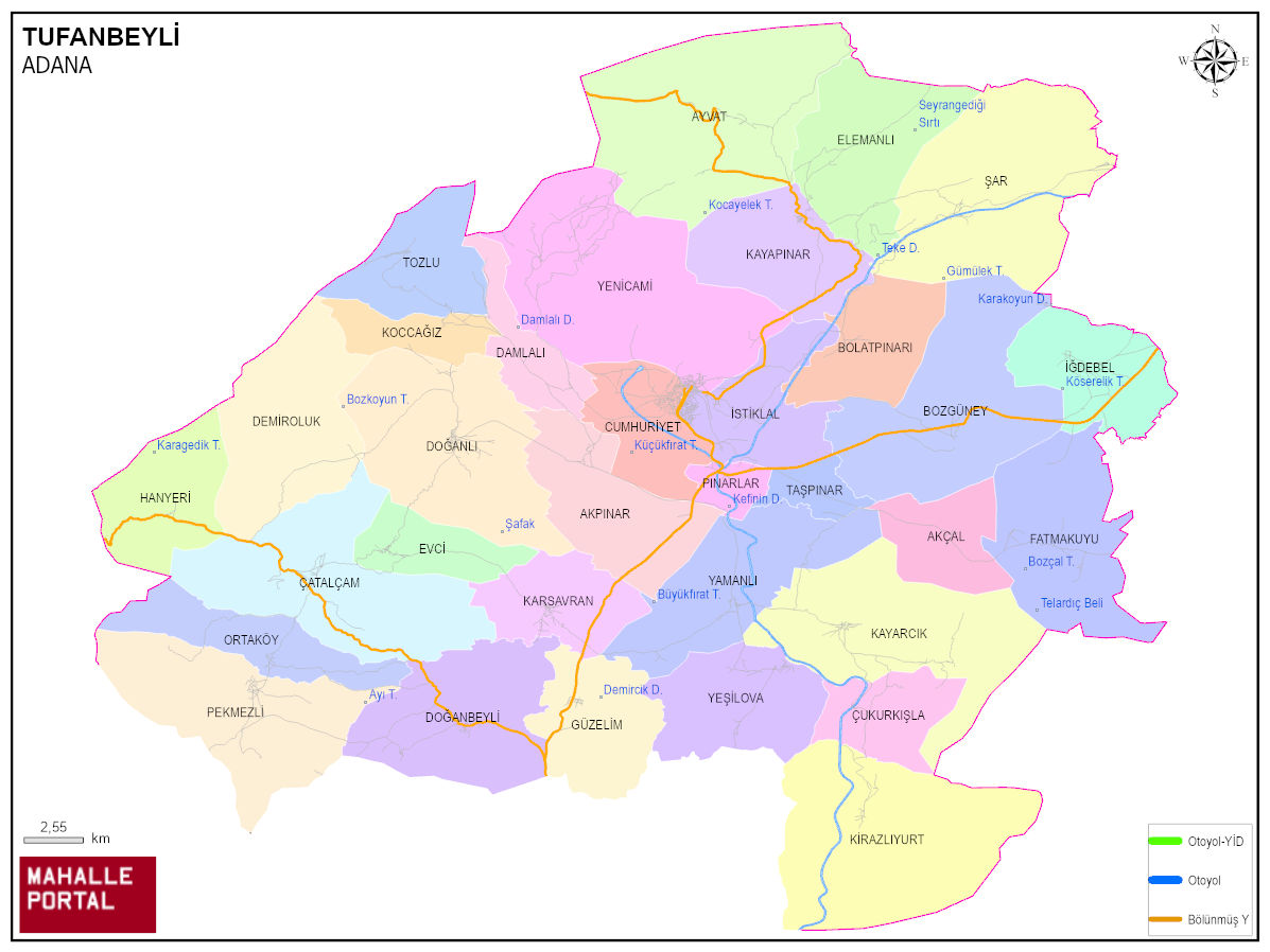 TUFANBEYLİ Detay Harita – Bölgesel Yapı ve Veri 