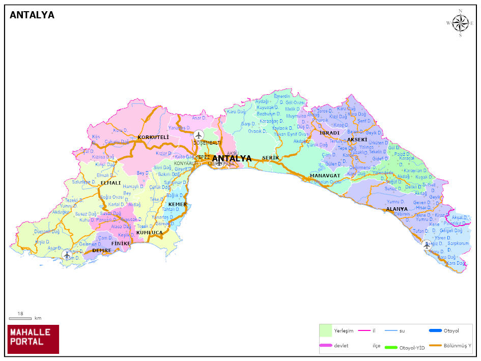  Antalya Harita & Lokasyon Bilgisi – Mahalle Veri Katmanı