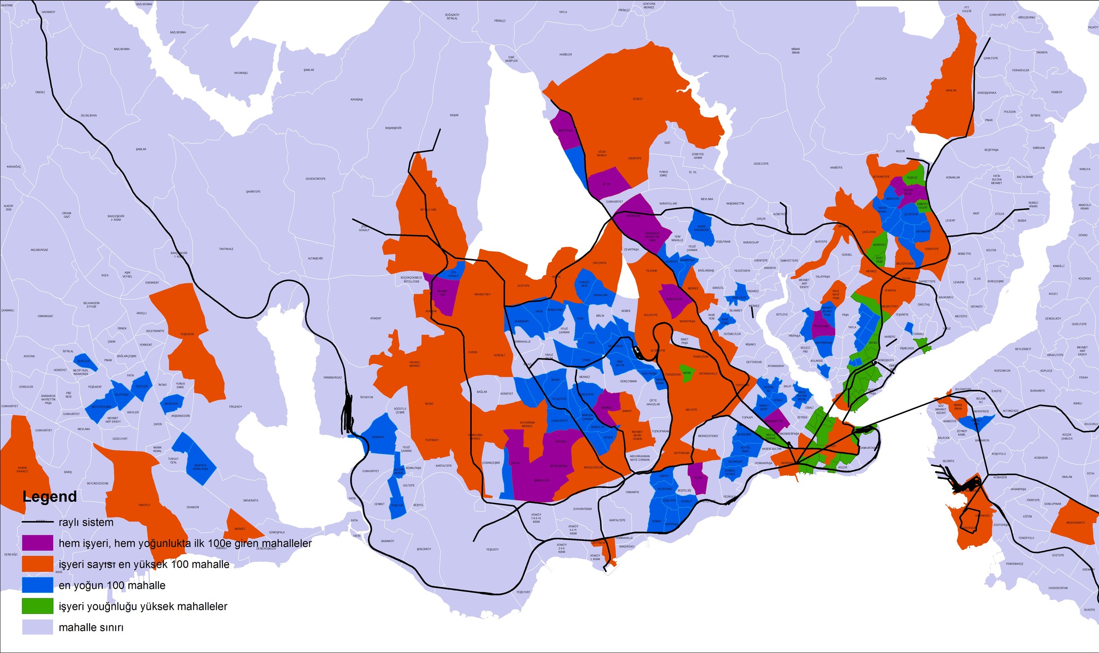 İstanbul işyeri ve nüfus yoğunluğu