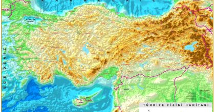 Türkiye Fiziki Haritası - Dağ Gölgeli